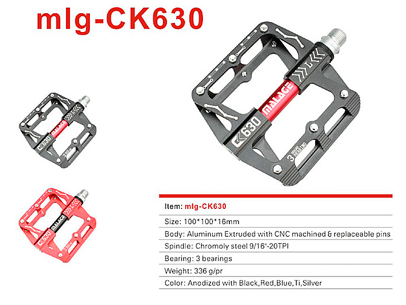 페달(MTB, 대형 고급, CK-630#, 늄CNC, 3실드베아링, 흑색/적색)