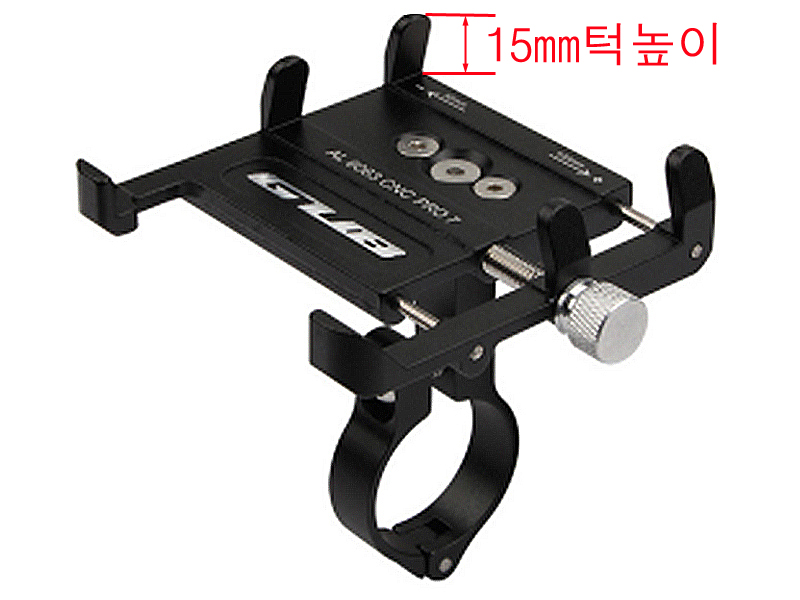 가방(스마트폰거치대 GUB식 CBM16-L, 턱 높음15mm, 회전, 흑색, 3단)