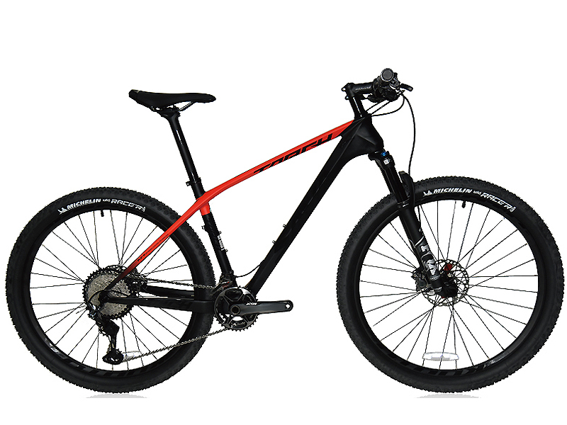 카본MTB(사바, TORCH토치 9.2, 27.5*24S(2x12S), XTR 5점, 폭스샥, 카본 핸들바-핸들스템, 흑적/흑회, 15
