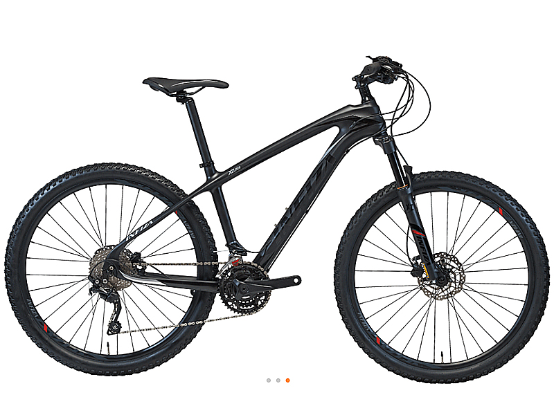 카본MTB(INFIZA인피자 XZ 4, 27.5*30S(3*10S), 데오레 3점, 시마노유압, 리모트콘트롤, 흑적/흑은, 17